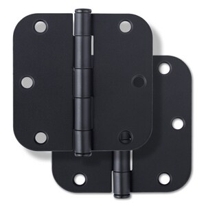 3-1/2 in. Steel Door Hinge in Matte Black (Pack of 2)