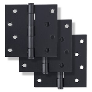 4 in. Steel Door Hinge in Matte Black (Pack of 2)