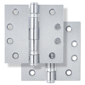 4 in. Steel Ball Bearing Door Hinge in Satin Chrome (Pack of 2)