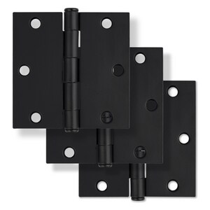 3-1/2 in. Steel Door Hinge in Matte Black (Pack of 3)