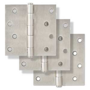 4 in. Steel Door Hinge in Satin Nickel (Pack of 2)