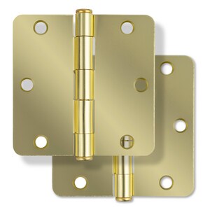 3-1/2 in. Steel Door Hinge in Satin Brass (Pack of 2)