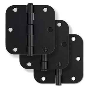 3-1/2 in. Steel Door Hinge in Matte Black (Pack of 3)