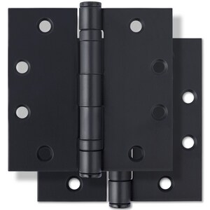 4-1/2 in. Steel Ball Bearing Door Hinge in Matte Black (Pack of 2)