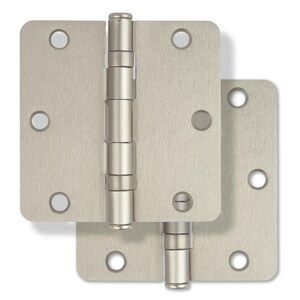 3-1/2 in. Steel Ball Bearing Door Hinge in Satin Nickel (Pack of 2)