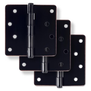 4 in. Steel Door Hinge in Oil Rubbed Bronze (Pack of 3)