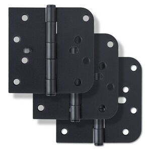 4 in. Steel Security Door Hinge in Matte Black (Pack of 3)