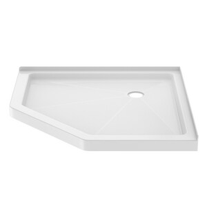 42 in. x 42 in. Shower Base with Center Drain in White