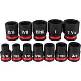Milwaukee® SHOCKWAVE™ 12PC 1/2 DRV SAE STD 6 PNT SOC SET M49667010 at Pollardwater