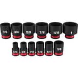 Milwaukee® SHOCKWAVE™ 12PC 3/8 DRV SAE STD 6 PNT SOC SET M49667005 at Pollardwater
