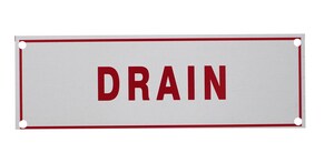 6 x 2 in. Drain Fire Sprinkler Sign
