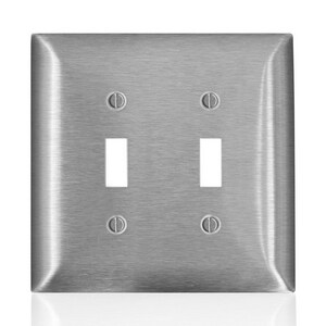 2 Gang Wall Plate in Stainless Steel