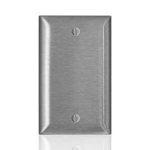 Single Midway Blank Wall Plate in Stainless Steel