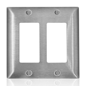 2 Gang Wall Plate in Stainless Steel