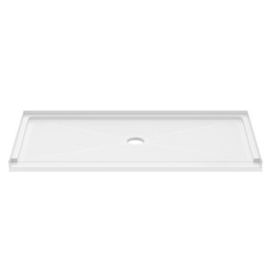 64 in. x 36 in. Shower Base with Center Drain in White