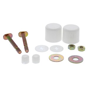 White Toilet Bolt Caps with 1/4 in. x 2-1/4 in. Brass Break-Off Bolts