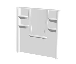 60 in. Tub & Shower Back Wall in White
