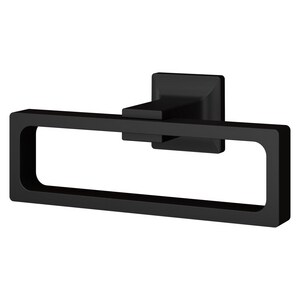Rectangular Closed Towel Ring in Matte Black