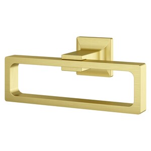 Rectangular Closed Towel Ring in Brushed Gold