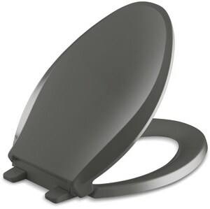 Elongated Closed-Front Toilet Seat with Soft Close and Quick Release in Thunder<TRADEM/> Grey