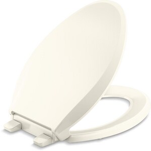 Elongated Closed Front Toilet Seat with Cover in Biscuit