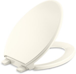Elongated Closed Front Toilet Seat in Biscuit