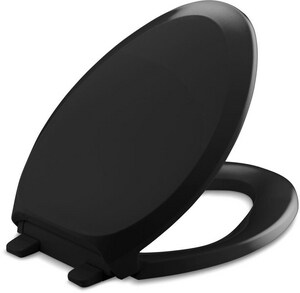 Elongated Closed Front Toilet Seat in Black Black<TRADEM/>