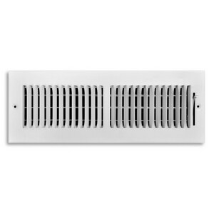 14 x 4 in. Residential Ceiling & Sidewall Register in White 2-way Steel