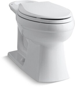 Elongated Floor Mount Toilet Bowl in White