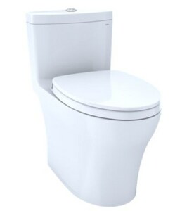 0.8 gpf/1.28 gpf Elongated Dual Flush One Piece Toilet in Cotton