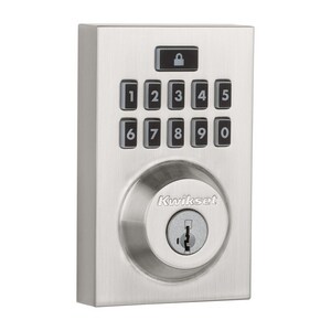 Deadbolt and Keyless Entry Lock in Satin Nickel