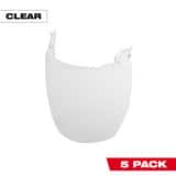 Milwaukee® Bolt™ 5PK CLEAR FACE SHIELD REPLACEMENT LENSES NO-BRIM HELMET ONLY MOUNT M48731444 at Pollardwater