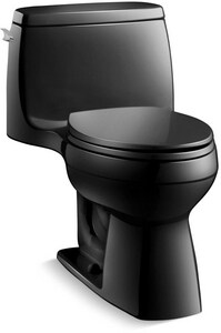 1.28 gpf Elongated Floor Mount One Piece Toilet in Black Black
