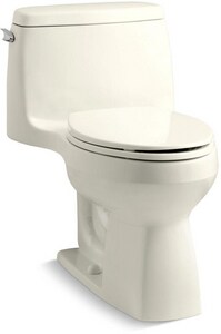 1.28 gpf Elongated Floor Mount One Piece Toilet in Biscuit