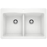 BLANCO Diamond™ 33 x 22 in. 1 Hole Composite Double Bowl Dual Mount Kitchen Sink B440221 at Pollardwater
