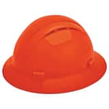 ERB Safety Americana® Size 6.5-8 Plastic Full Brim Vented Ratchet Hard Hat in Hi-Viz Orange E19437 at Pollardwater