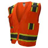 Radians Radwear™ Two Tone Surveyor Mesh Safety Vest Class 2 Hi-Viz Orange Large RSV62ZOML at Pollardwater