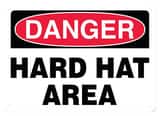 Accuform Signs 14 x 10 in. Adhesive Vinyl Sign - DANGER HARD HAT AREA AMPPA005VS at Pollardwater