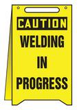Accuform Signs Fold-ups® 12 in. Floor Sign Caution - Welding in Progress AMF116 at Pollardwater