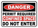 Accuform Signs 14 x 10 in. Aluminum Sign - DANGER CONFINED SPACE PERMIT REQUIRED DO NOT ENTER AMCSP026VA at Pollardwater
