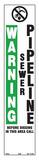 Repnet TracerPed™ 66 in. Standard Sewer Pipeline Decal on White Background RGD1316C at Pollardwater