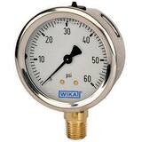 WIKA Model 213.53 4 x 1/4 in. NPT Aluminum Dial, Copper Alloy Movement, Plastic Pointer and Stainless Steel Pressure Gauge W50143972 at Pollardwater