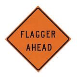 TrafFix Devices 48 in. Reflective Vinyl Roll-Up Sign - FLAGGER AHEAD (Words) V26048EFOHFFAW at Pollardwater