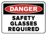 Accuform Signs 14 x 10 in. Plastic Sign - DANGER SAFETY GLASSES REQUIRED IN THIS AREA AMPPA002VP at Pollardwater