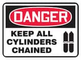 Accuform Signs 14 x 10 in. Plastic Sign - NOTICE KEEP ALL CYLINDERS CHAINED AMCPG825VP at Pollardwater