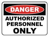 Accuform Signs 14 x 10 in. Adhesive Vinyl Sign - DANGER DO NOT ENTER AUTHORIZED PERSONNEL ONLY AMADM141VS at Pollardwater