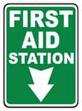 Accuform Signs 14 x 10 in. Aluminum Sign - FIRST AID STATION AMFSD960VA at Pollardwater