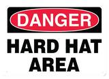 Accuform Signs 14 x 10 in. Plastic Sign - DANGER HARD HAT AREA AMPPA005VP at Pollardwater