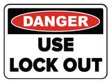 Accuform Signs 14 x 10 in. Adhesive Vinyl Sign - DANGER USE LOCKOUT BEFORE WORKING ON EQUIPMENT AMLKT016VS at Pollardwater