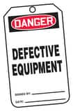 Safety TAG DNGR DEFECT EQUIP 25 Pack AMDT122PTP at Pollardwater